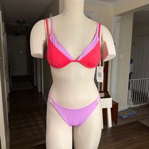 L*Space Colorblock Bikini Set - Zendaya Top & Wilder Bottom - Size M